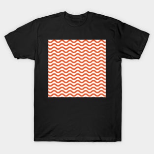 Orange Wavy Lines Fall Halloween Repeat Pattern T-Shirt